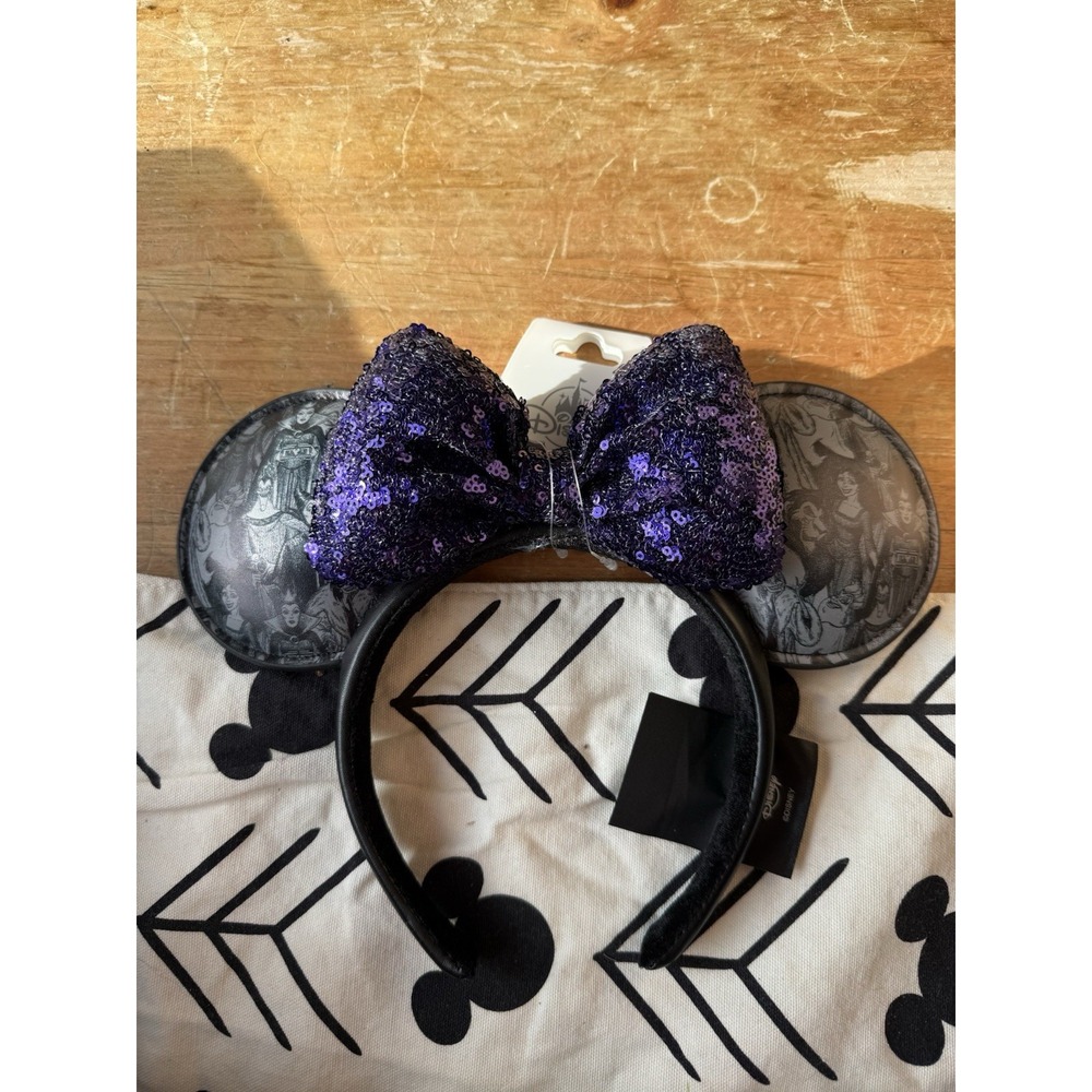 Disney Parks 2025 Villains Maleficent Ursula Evil Queen Purple Ear Headband NEW
